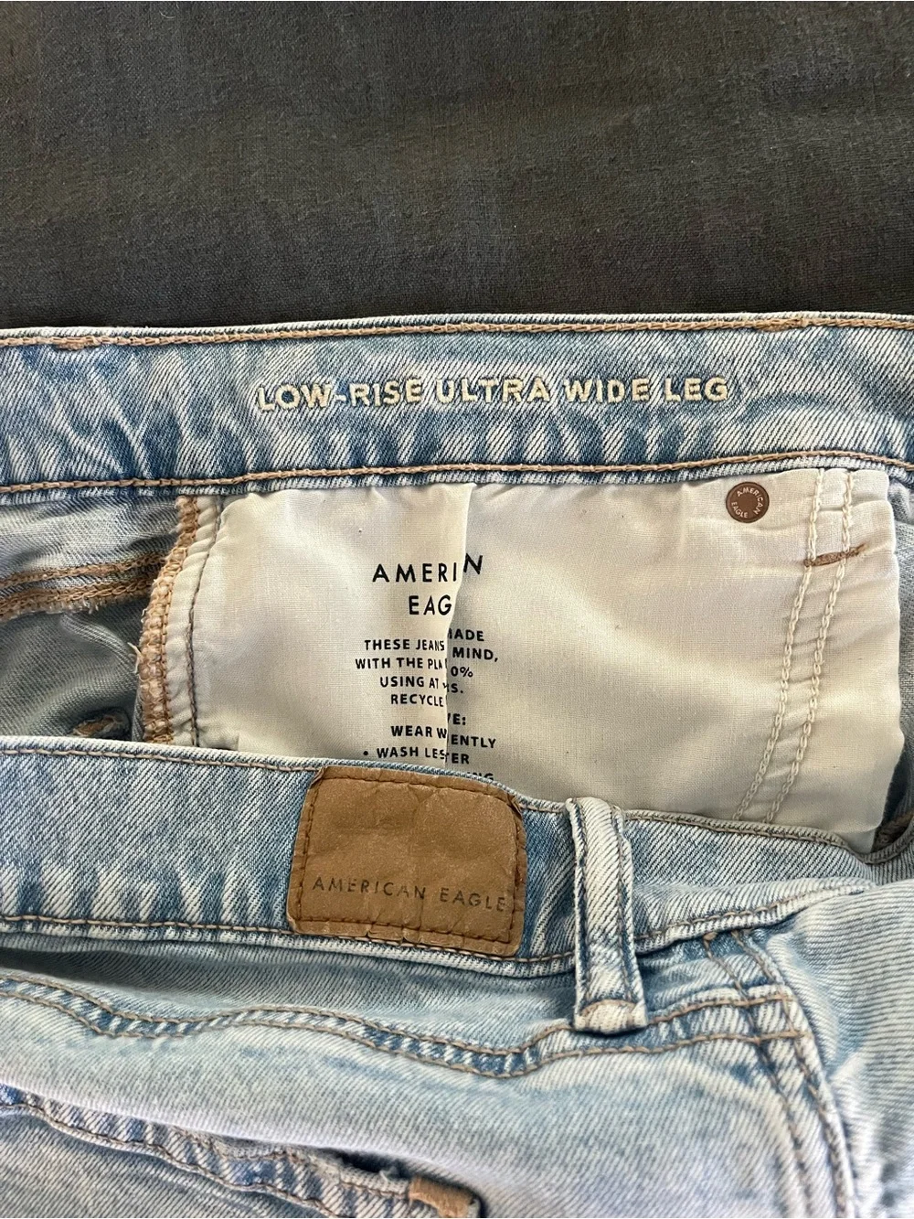 American Eagle Outfitters Light Blue Ultra Wide-Leg Jeans 8 Short